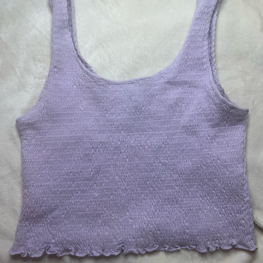 Hollister Ribbed Ruffled Bottom Crop Top Tank